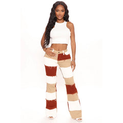 Patch Me If You Can High Rise Flare Jeans - Brown/combo Ins Street