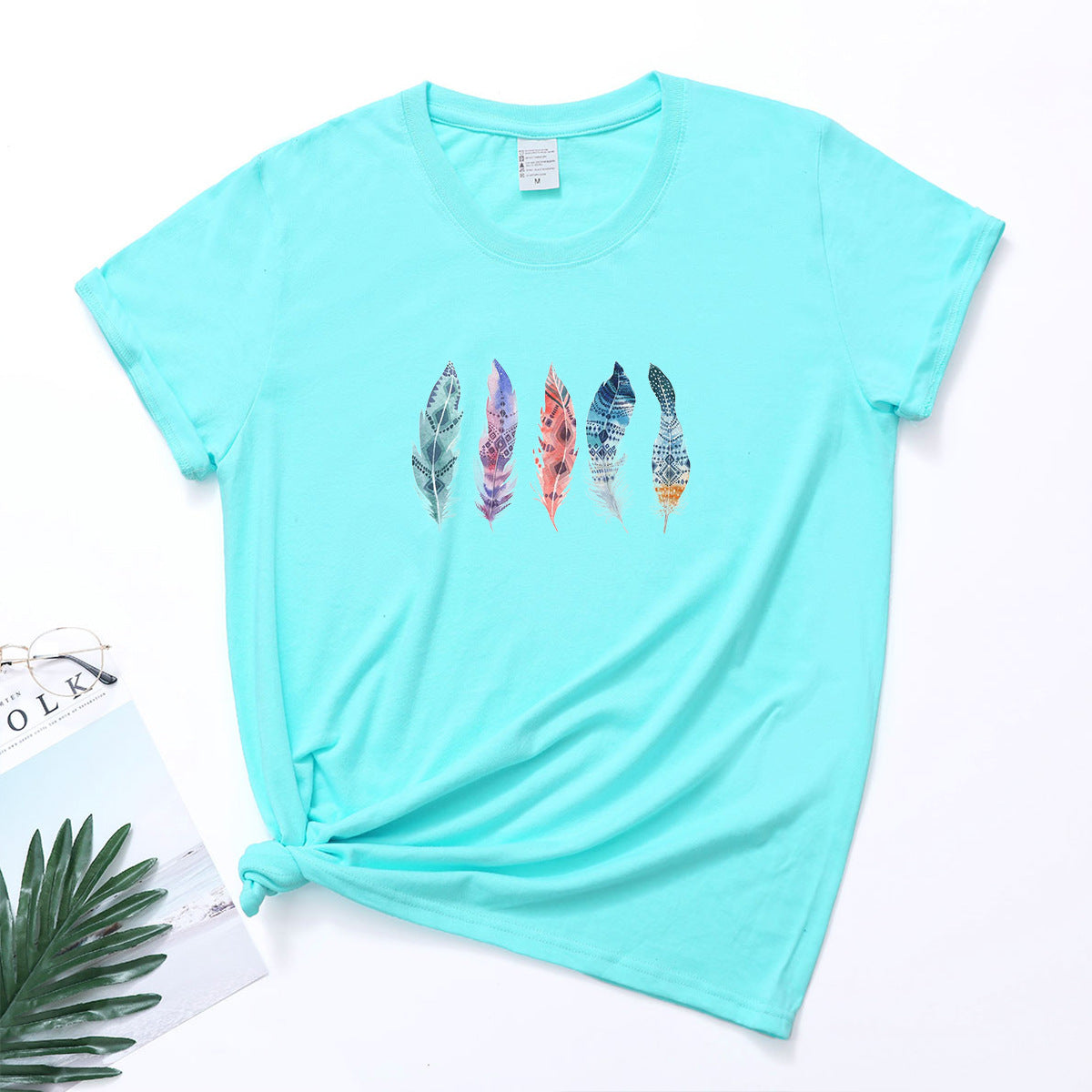 Boho Feathers Cotton Tee InsStreet