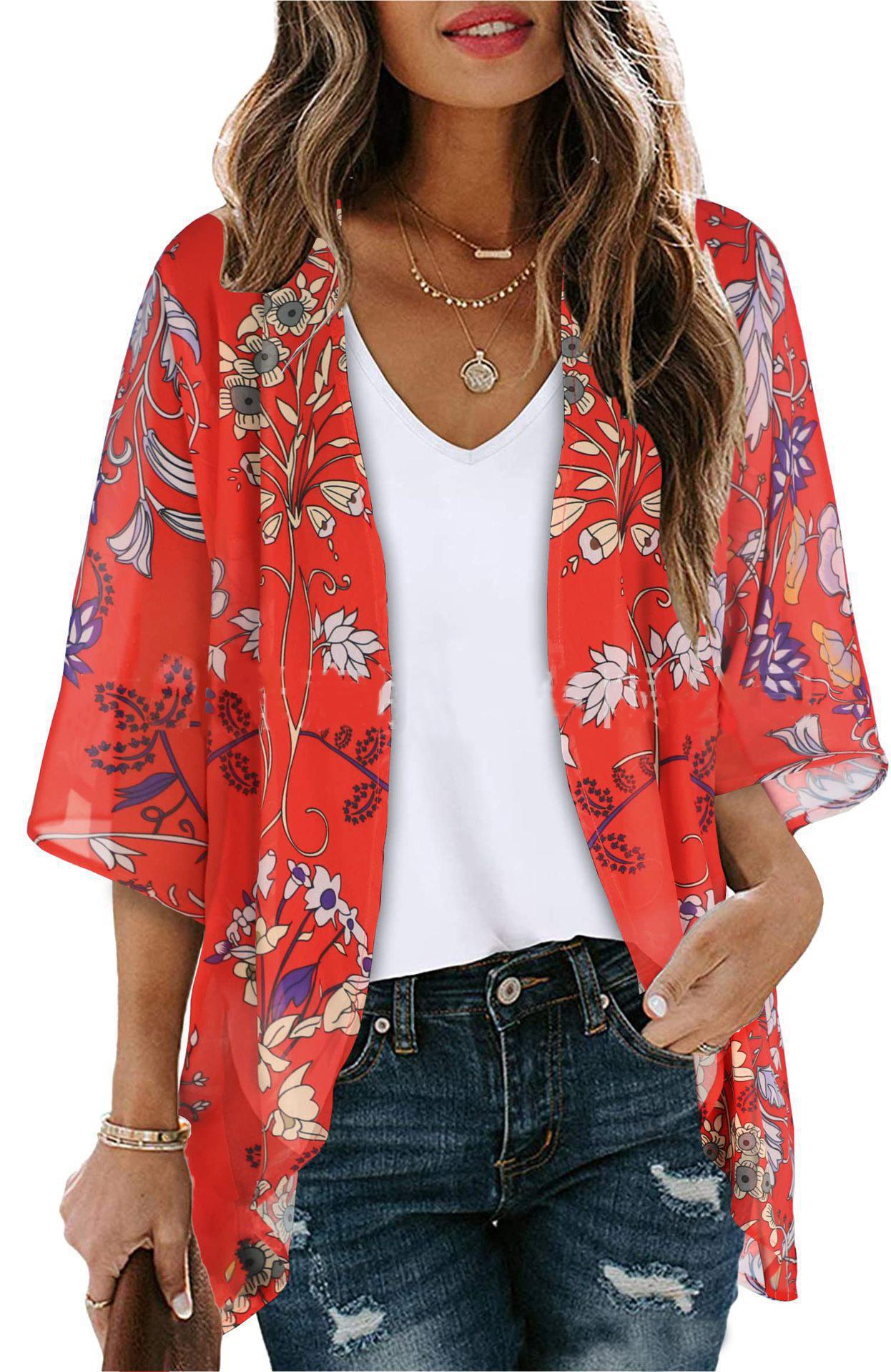 Drop Everything Printed Chiffon Tie Top Ins Street