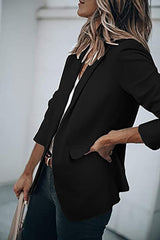 Uptown Girl Pocketed Blazer - Black MOD -001