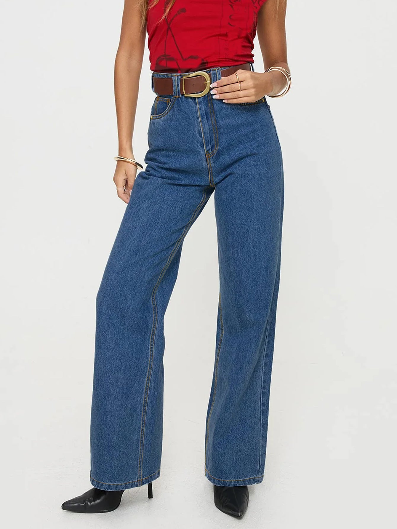 Tall Sweet Love Straight Leg Jeans - Medium Blue Wash Ins Street