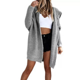 Myres Pocketed Hooded Knit Cardigan - Taupe Ins Street