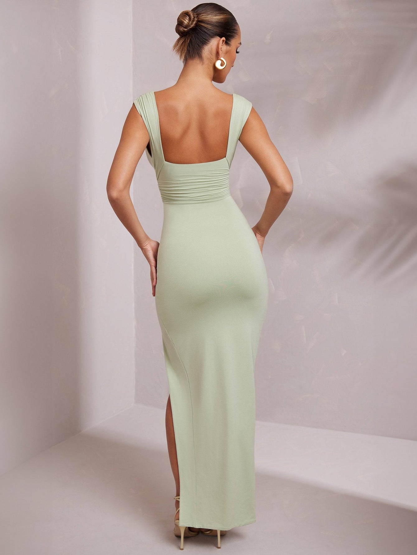 High Slit Bodycon Maxi Dress InsStreet