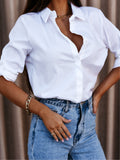 Problem Solved Satin Collared Drape Blouse - Off White Ins Street