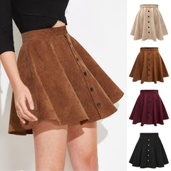 Hazelnut Button Down Corduroy Mini Skirt - Camel - FINAL SALE Ins Street