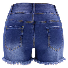 Ideal High Rise Distressed Denim Shorts Ins Street