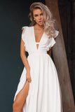 Blushing Bride Tiered Ruffle Wrap Maxi Dress