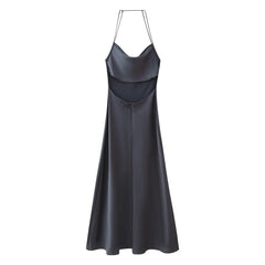 Love Letter Satin Cowl Neck Maxi Dress - Black Ins Street