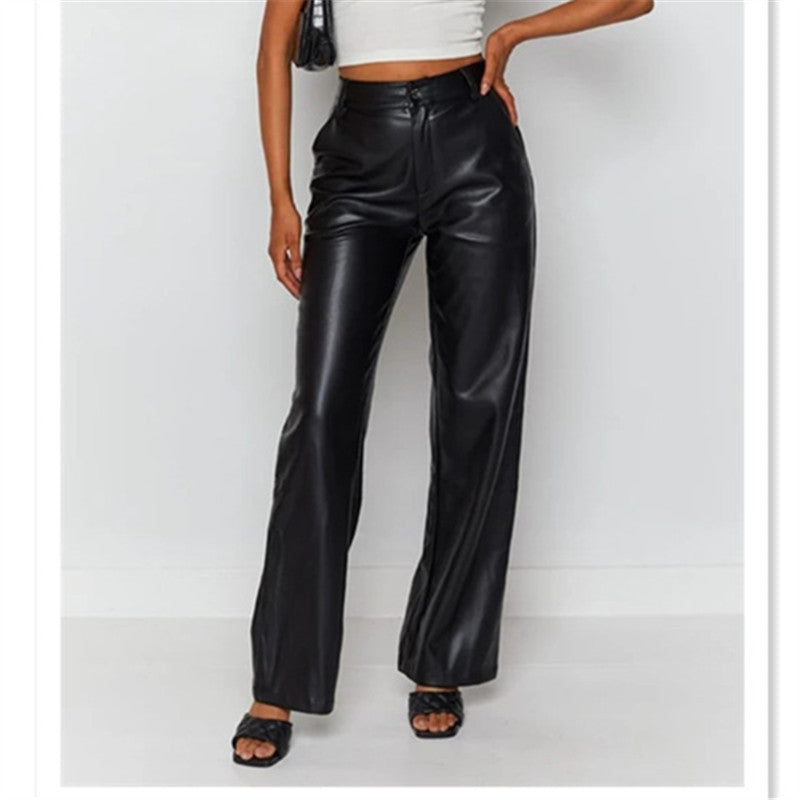 Meca High Rise Faux Leather Pants - Wine Ins Street