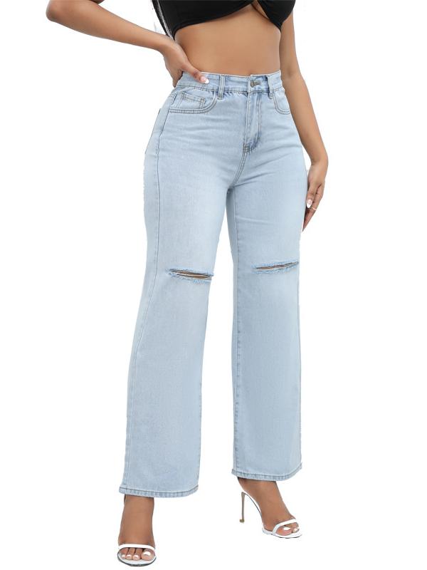 Not Your Girl Ripped Jeans - Light Blue Wash Ins Street