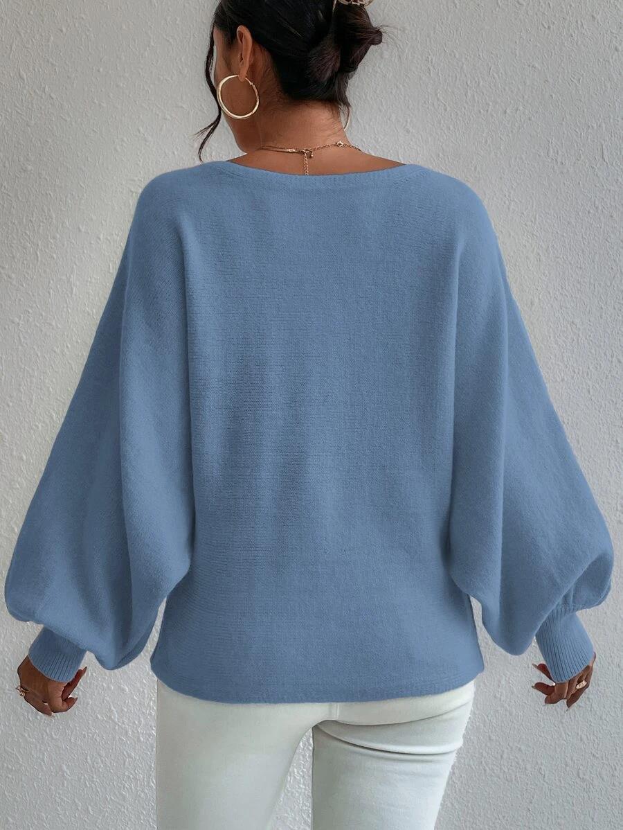 All That Ribbed Cashmere Blend Sweater - Dusty Blue OLIV-001