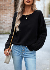 Alesso Ribbed Sleeve Knit Sweater - Black - FINAL SALE ON T-001