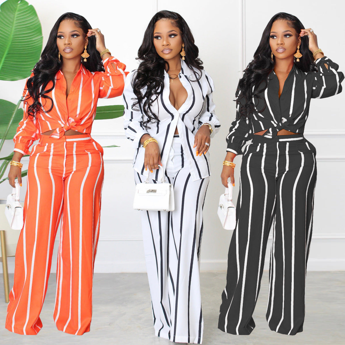 Ferrara Striped Tie Jumpsuit Ins Street