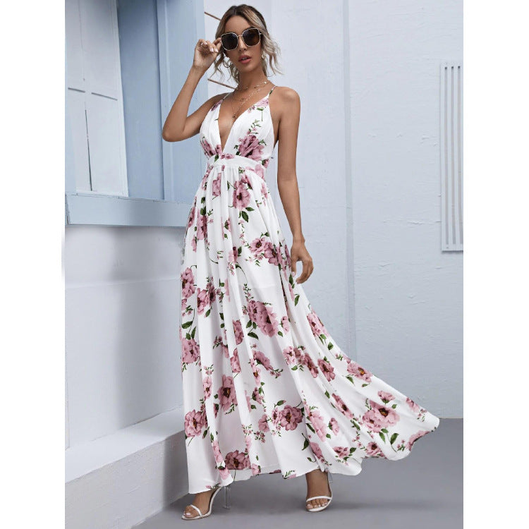 Julian Floral Stylish Chiffon A-Line Dress InsStreet