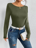Kyra Backless Knit Bodysuit - Olive