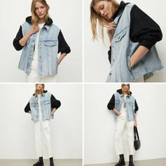 Maxed Out Denim Contrast Hooded Jacket Ins Street