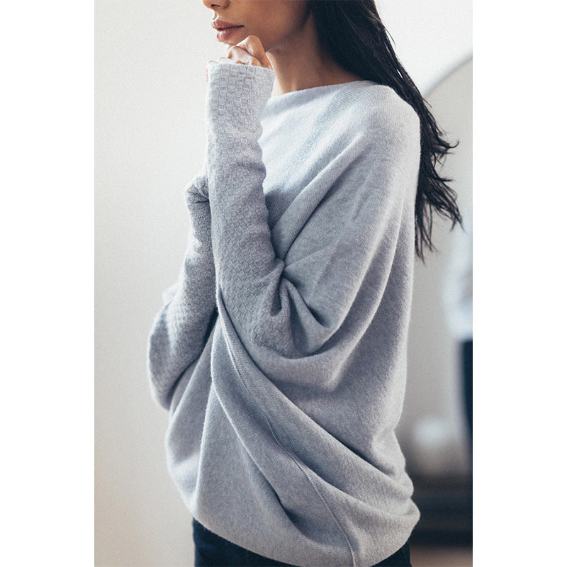 All That Ribbed Cashmere Blend Sweater - Heather Grey - FINAL SALE OLIV-001