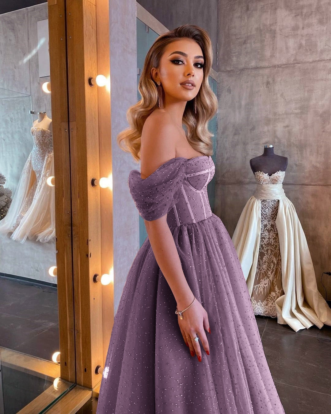 Off Shoulder Evening Gowns Dress InsStreet