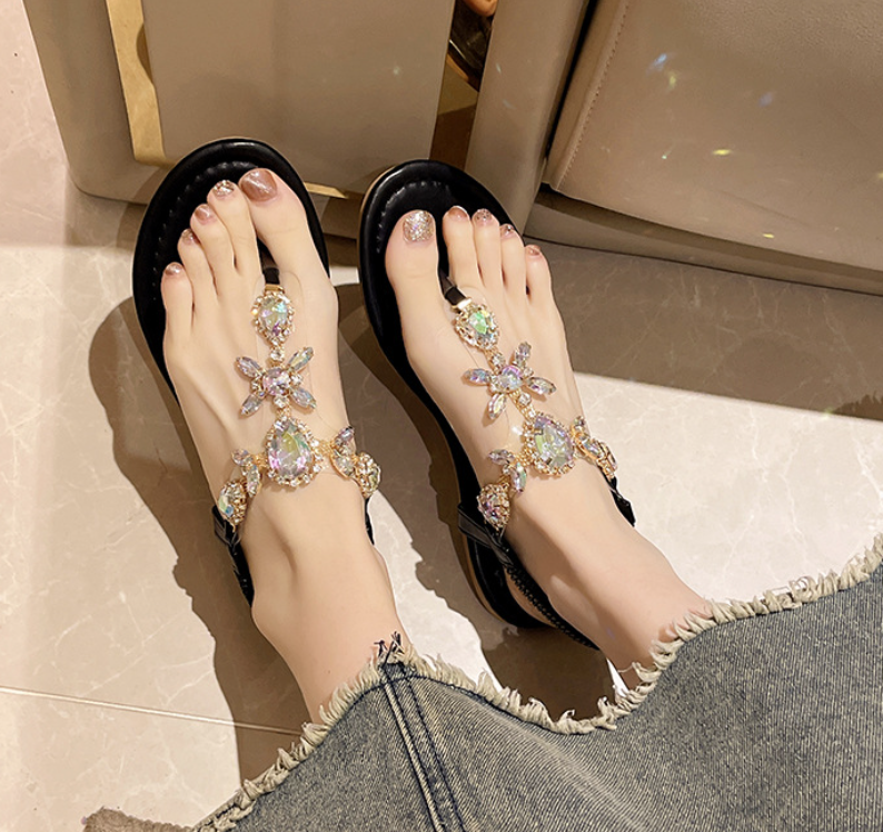 Lavish Lifestyle Iridescent Jewel Jelly Sandals Ins Street