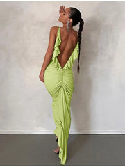 Knitted Open Back Maxi Dress InsStreet