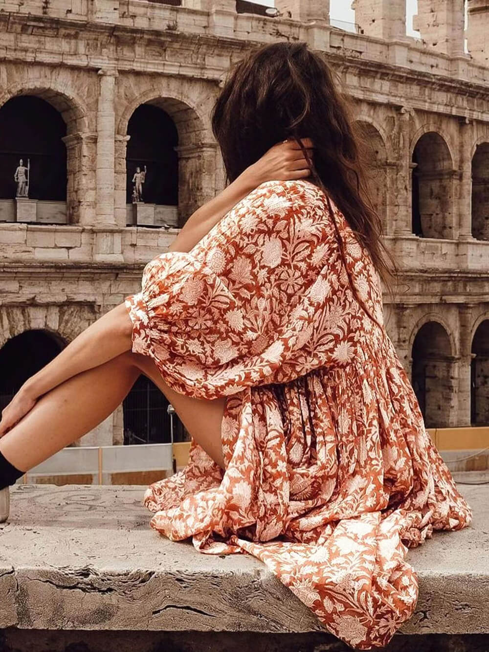 Vacation Retro Style Charming Loose Printed Dress InsStreet