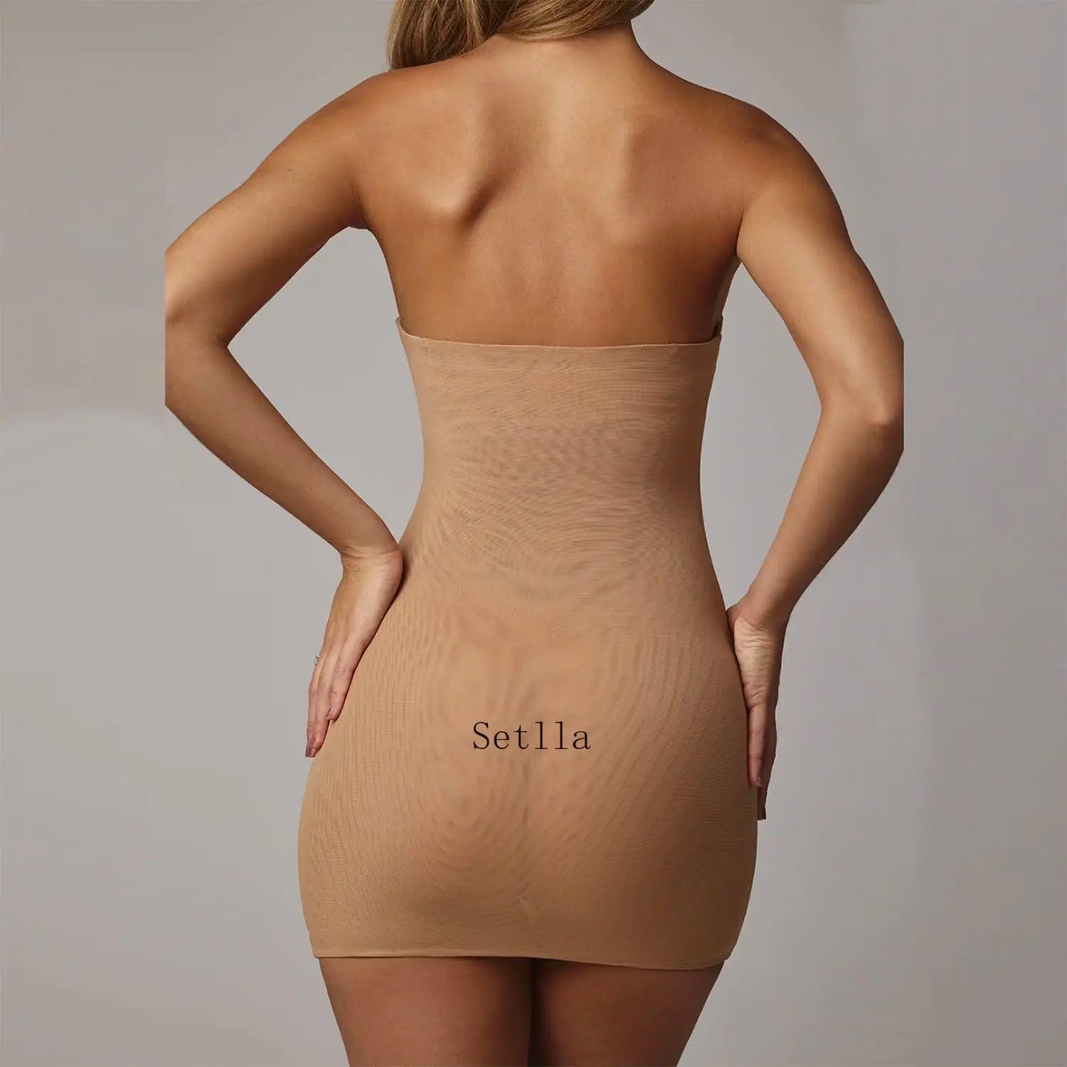 See Through Mesh Strapless Mini Dress InsStreet