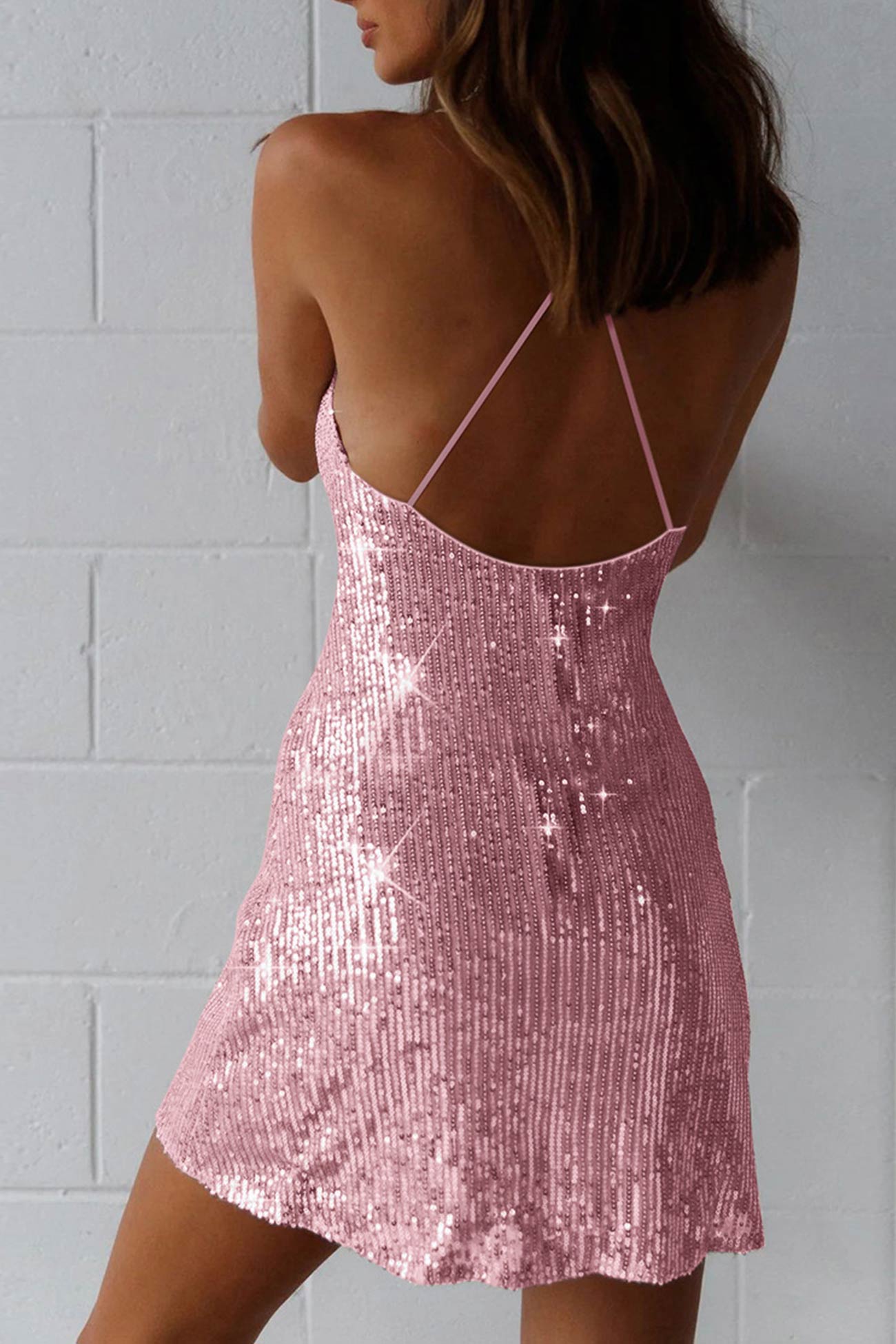 Sequin Crisscross Back Dress InsStreet