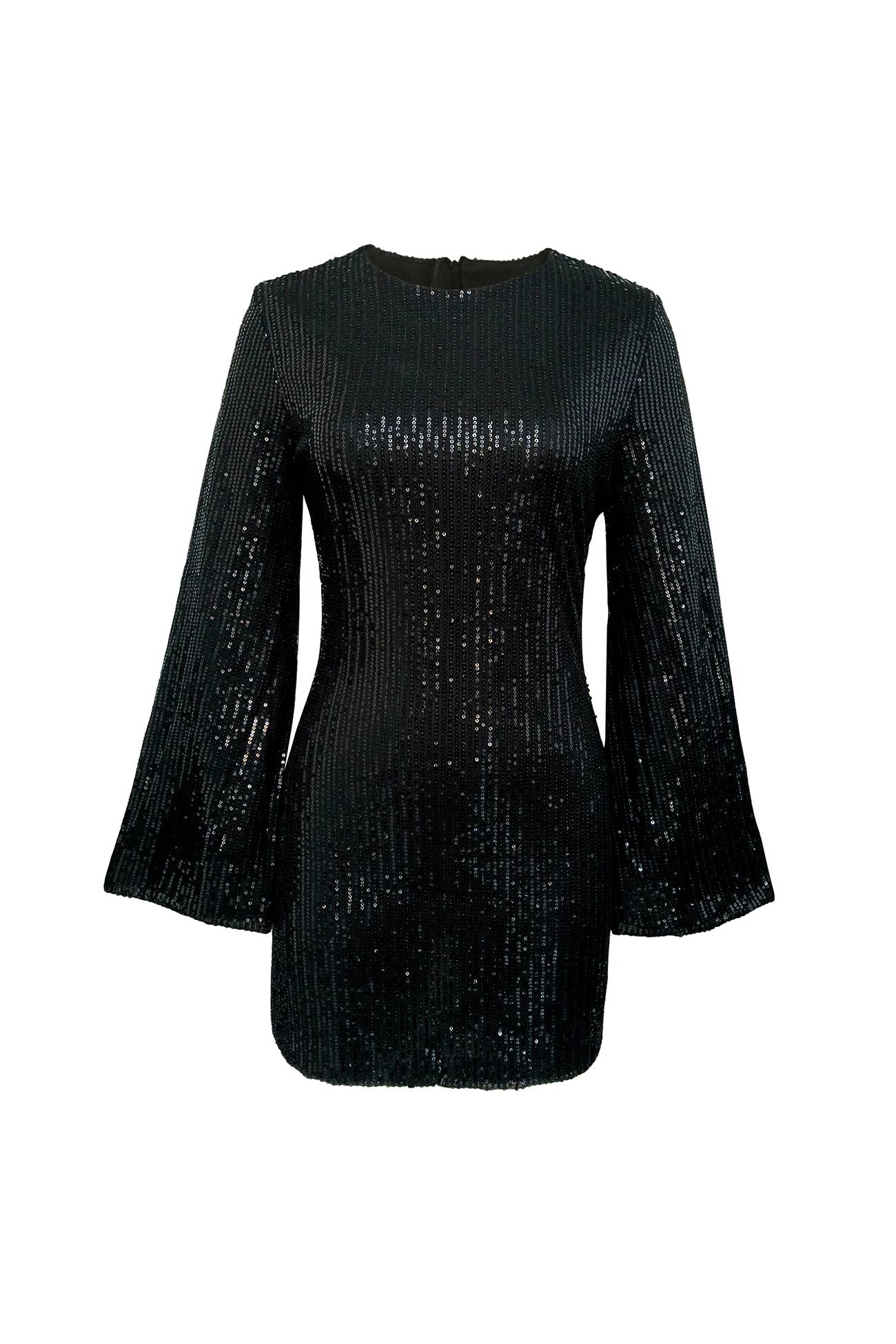 Sequins Flare Sleeve Dress InsStreet