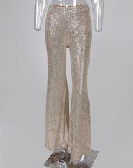 Sequins High Waist Bell Bottomed Pants InsStreet