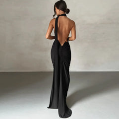 Fashion One Shoulder Elegant Long Sleeve Split Maxi Dress InsStreet