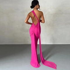 Fashion One Shoulder Elegant Long Sleeve Split Maxi Dress InsStreet