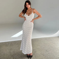 Out Lace Sheer Maxi Dress InsStreet