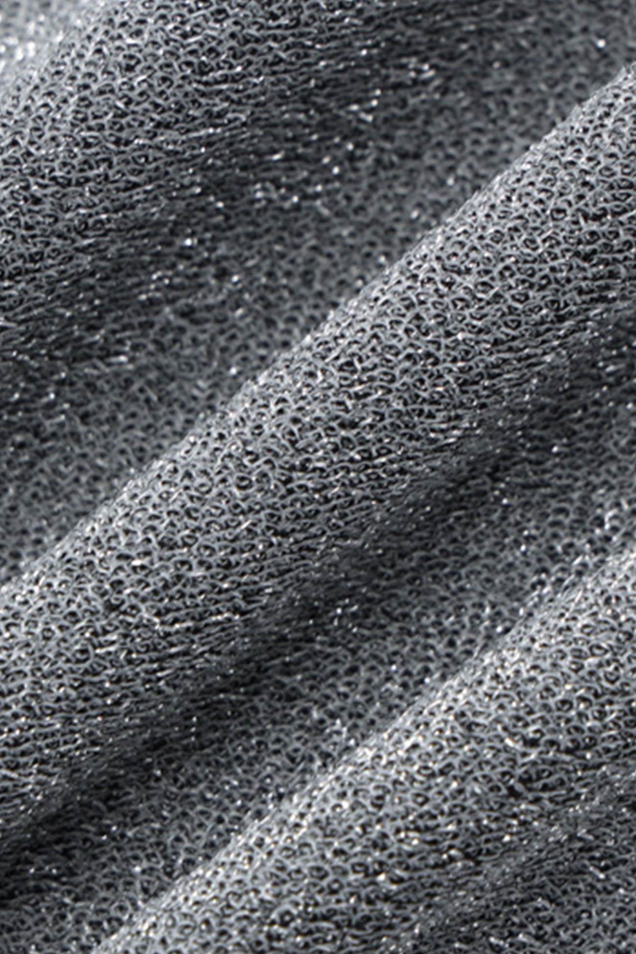 Shiny Silver Cowl Neck Silk Dress InsStreet