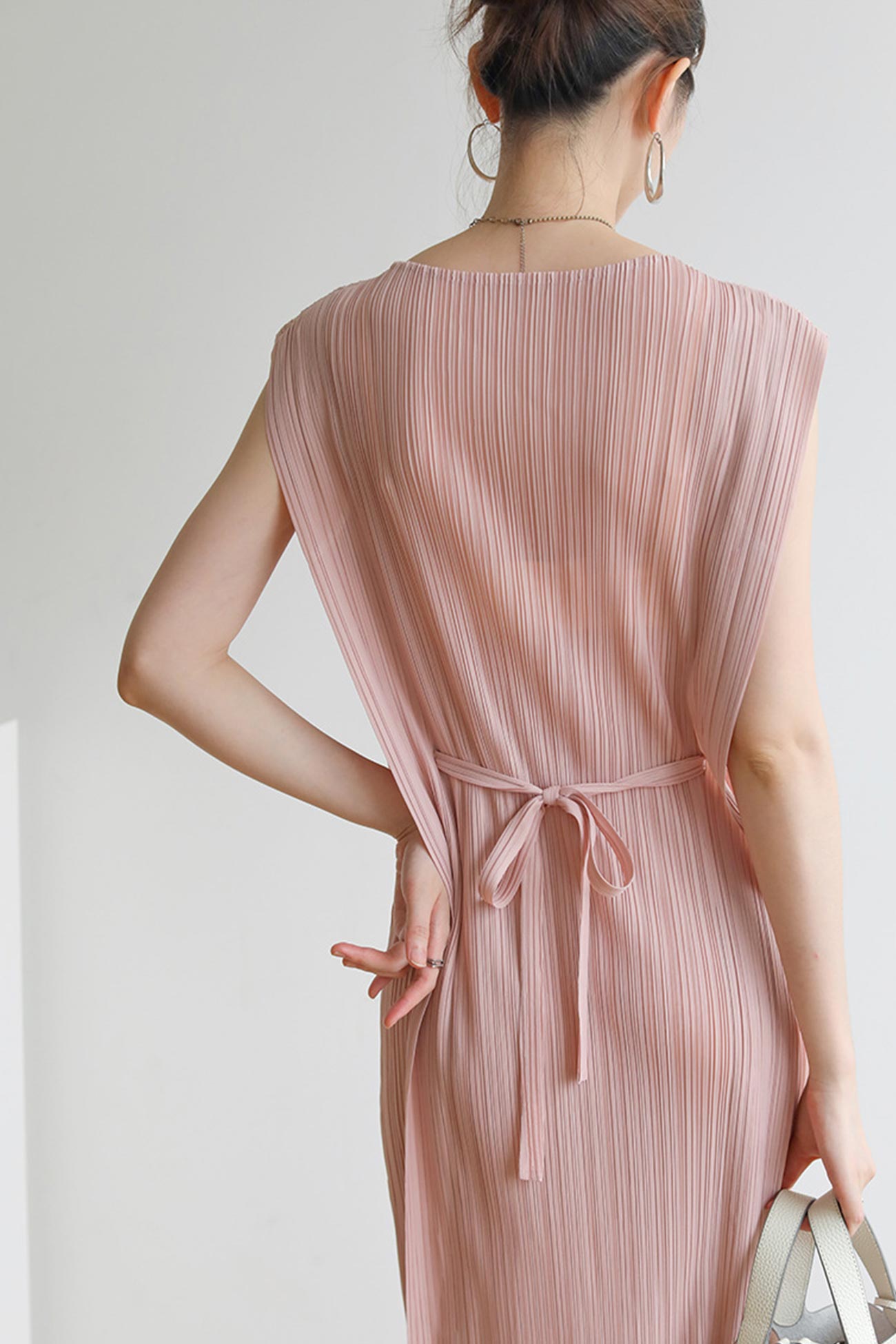 Ruched Lace-Up Midi Dress InsStreet