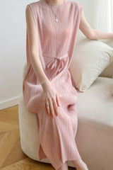 Ruched Lace-Up Midi Dress InsStreet