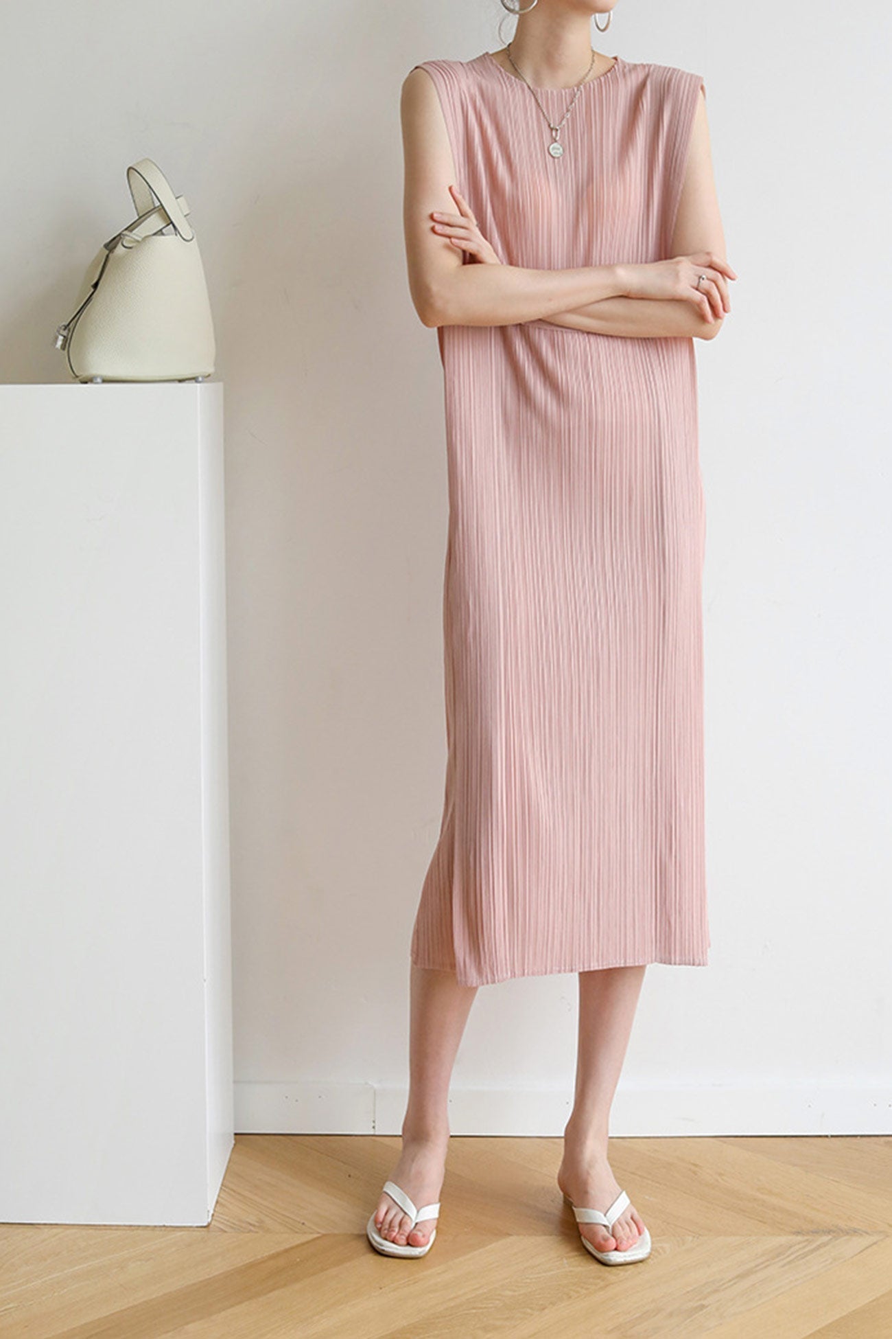 Ruched Lace-Up Midi Dress InsStreet