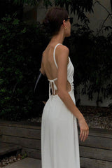 Strappy White Dress with Cut-out Back InsStreet