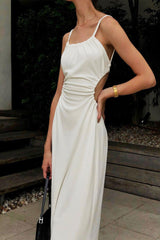 Strappy White Dress with Cut-out Back InsStreet