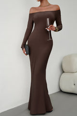 Off Shoulder Fishtail Dress InsStreet