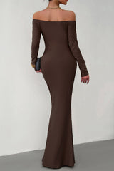 Off Shoulder Fishtail Dress InsStreet