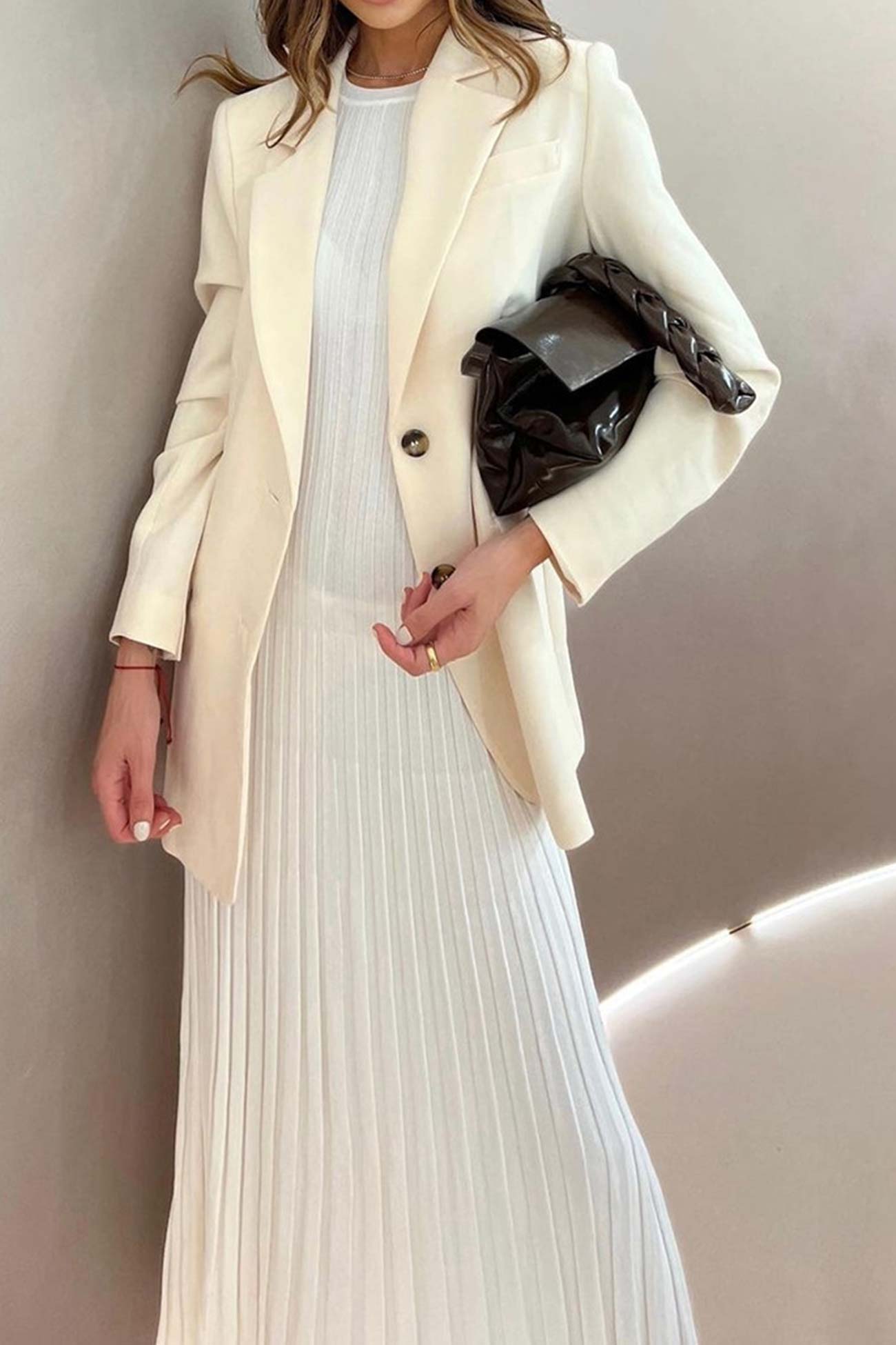 Ribbed Knit Tie-waist Dress InsStreet