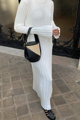 Ribbed Knit Tie-waist Dress InsStreet