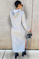 Slit Hem Hoodie Dress InsStreet