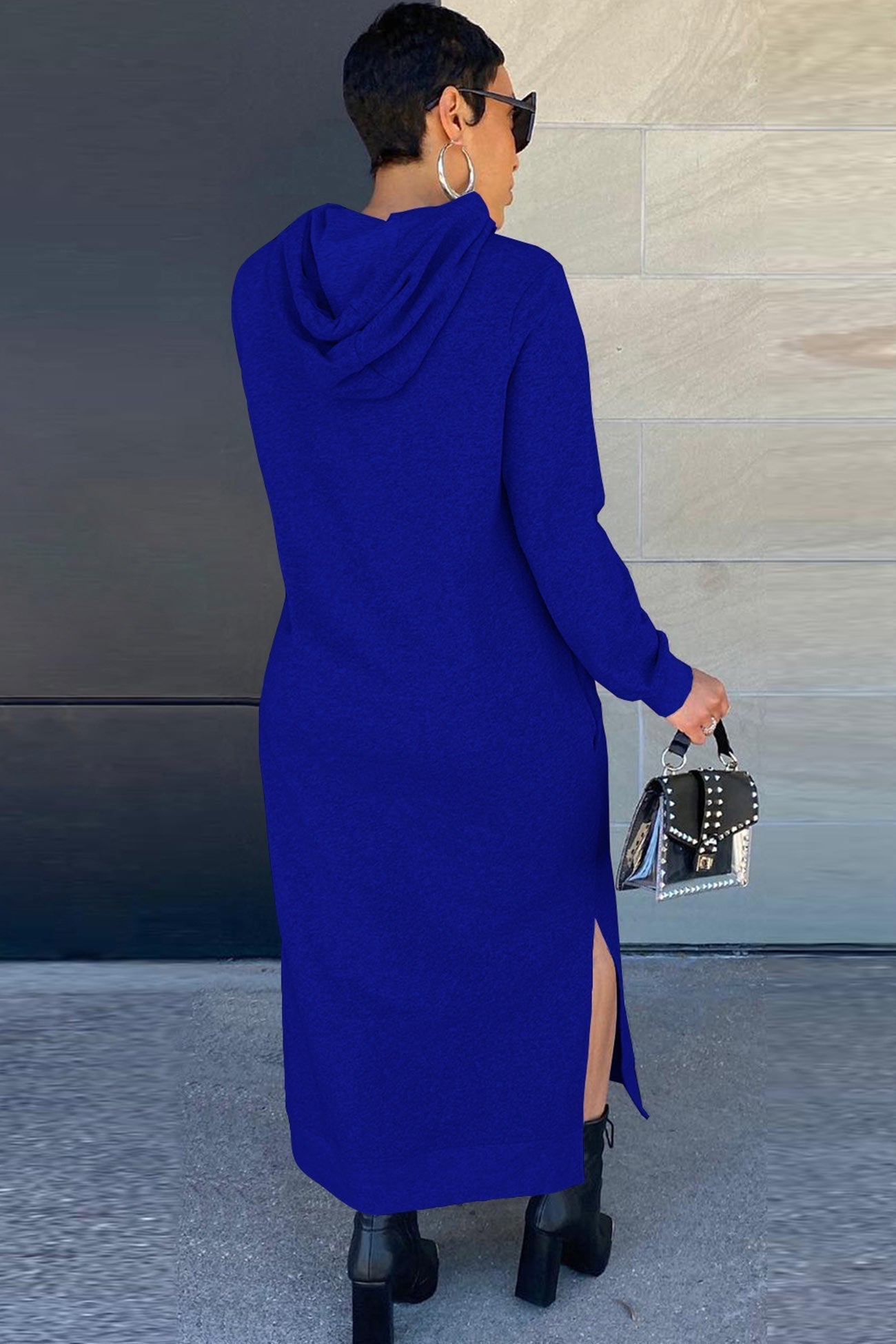 Slit Hem Hoodie Dress InsStreet