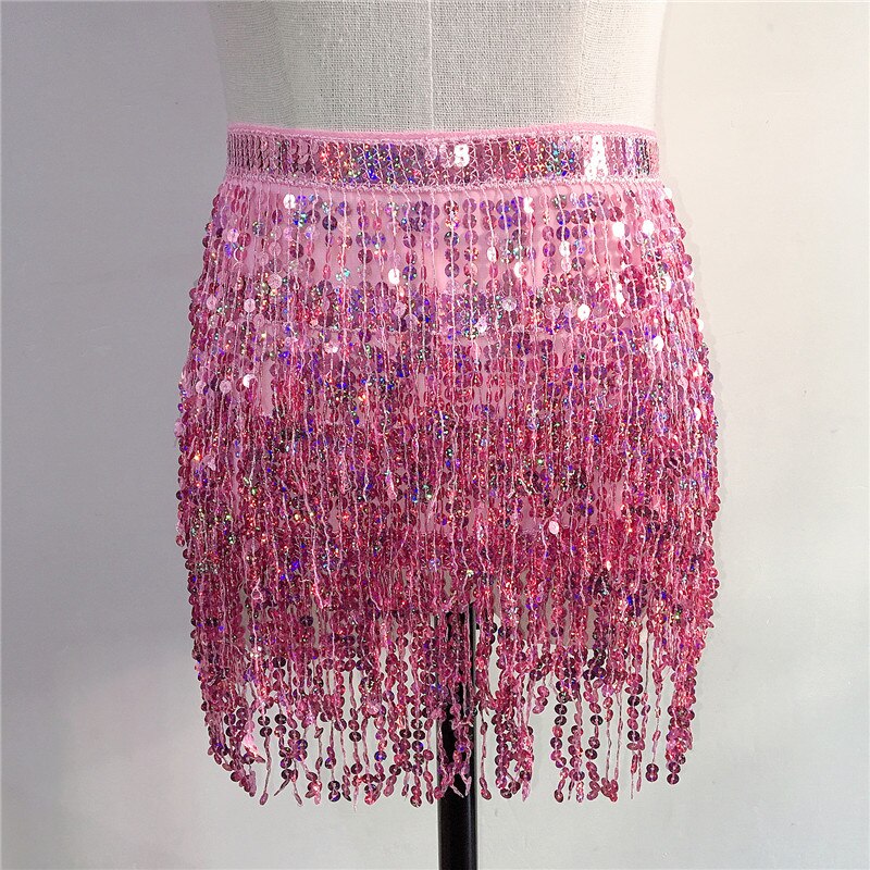 Sparkle Sequined Tassel Lace Up Shiny Skirt InsStreet