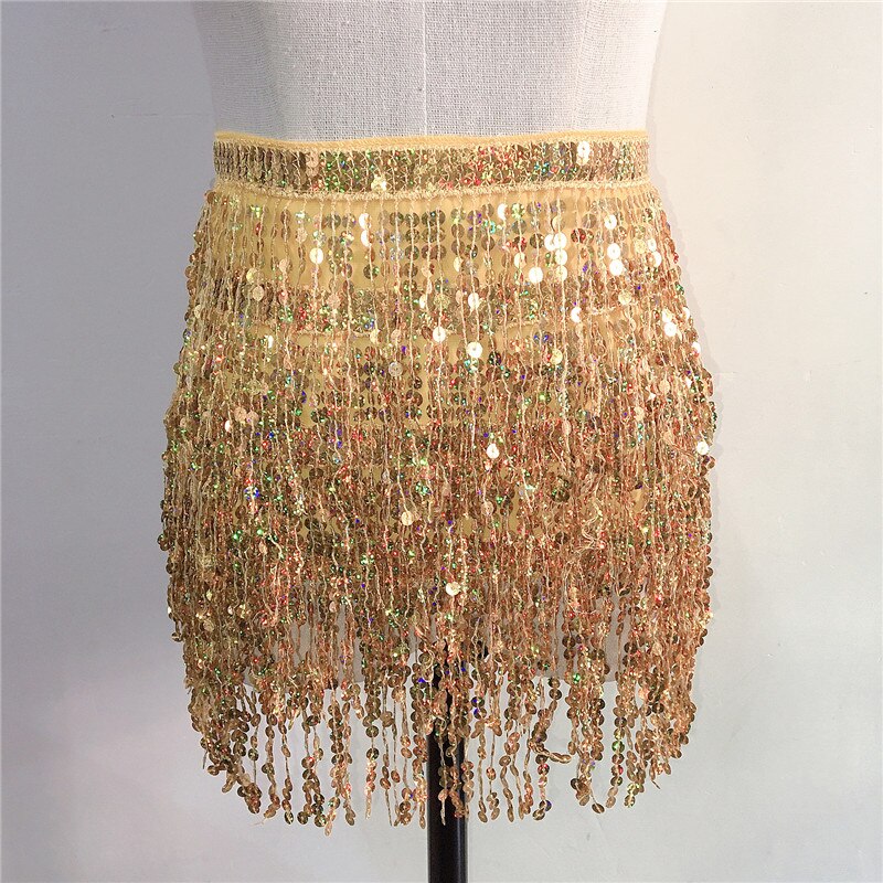 Sparkle Sequined Tassel Lace Up Shiny Skirt InsStreet