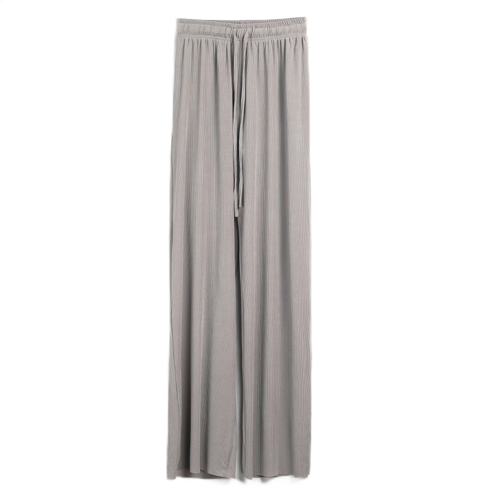 New Ladies Ice Silk Light Wide Leg Trousers InsStreet