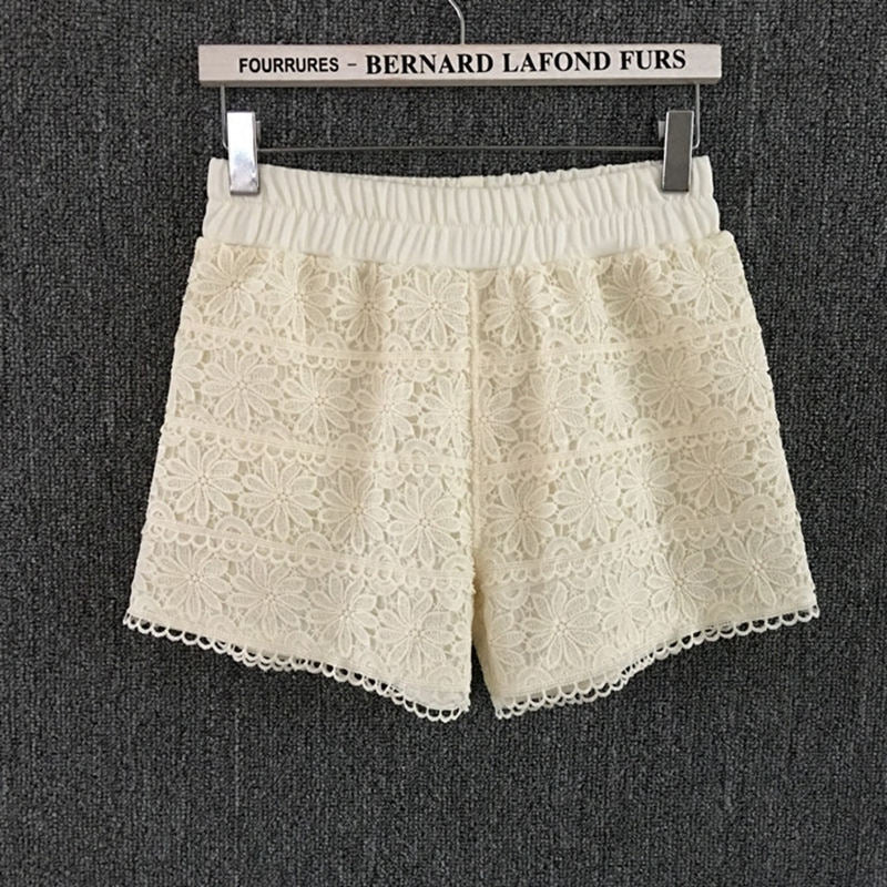 Elastic High Waist Lace Shorts InsStreet