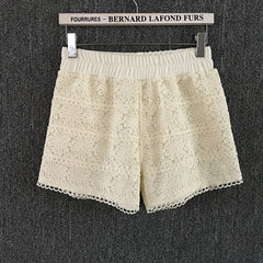 Elastic High Waist Lace Shorts InsStreet