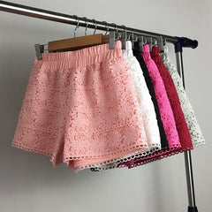 Elastic High Waist Lace Shorts InsStreet